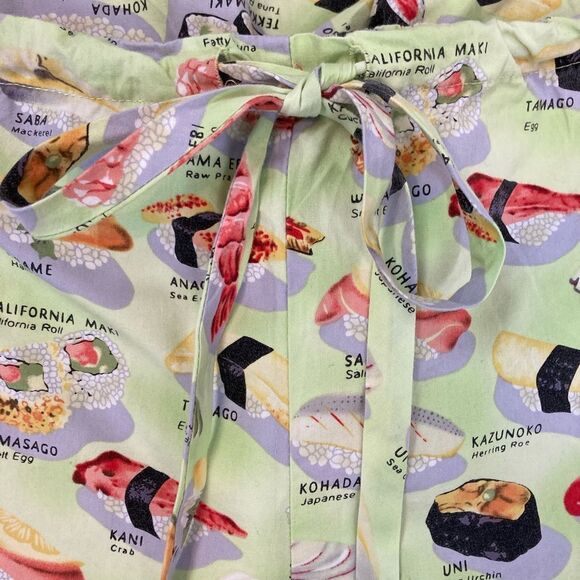 The Cat’sPajamas RARE SET Sushi Print Top & pants VTG mint condition oversized - Picture 10 of 15